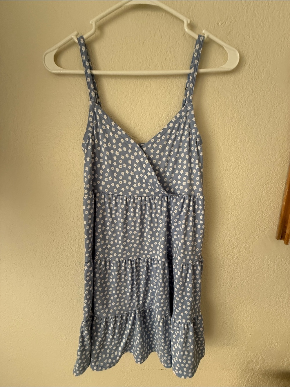 Hollister Light Blue Floral Wrap Top